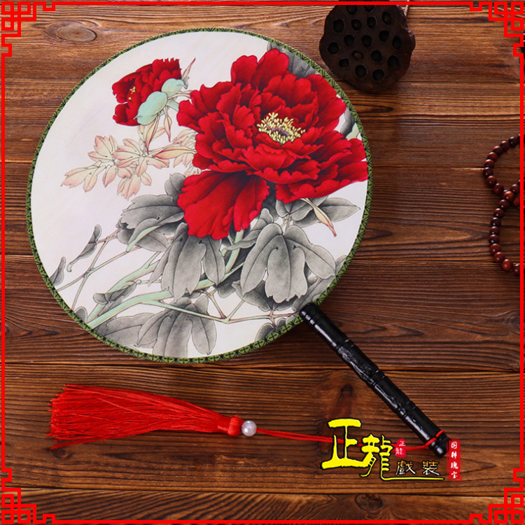 张北古典中国风团扇空白扇跳舞蹈扇 真丝宫扇