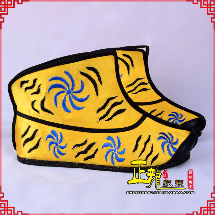 张北.美猴王靴子虎纹靴金黄快靴 猴鞋