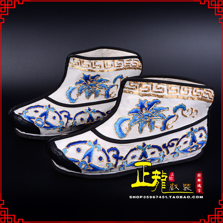 张北三岔口武生薄底 手绣绣花快靴