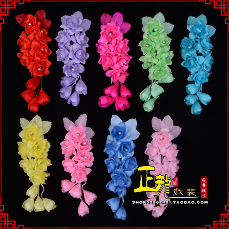 张北鬓花头饰小花头花 真丝绢花