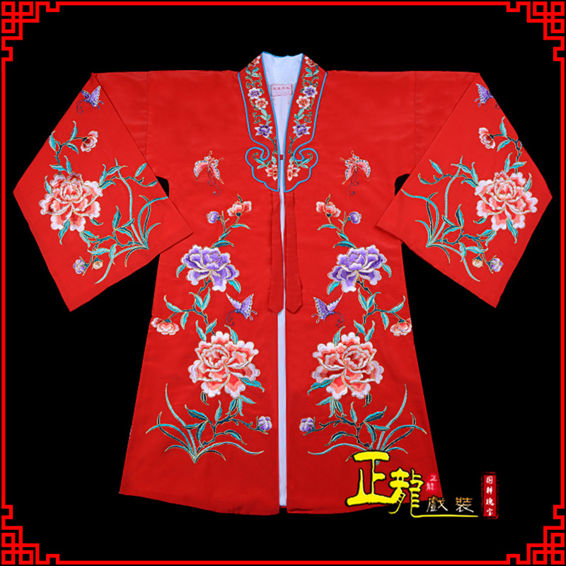 张北青衣花旦戏服 好绉小叶牡丹女披